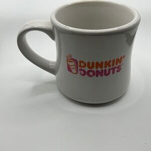 Vintage Dunkin Donuts Coffee Mug White Ceramic Logo Cup Heavy